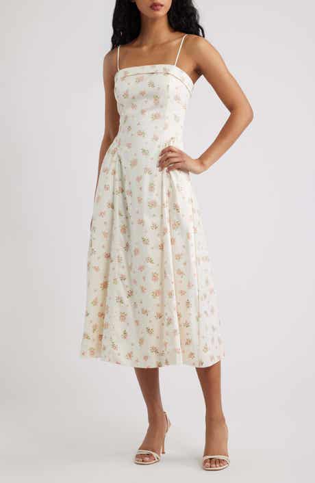Ditsy Floral A-Line Midi Dress