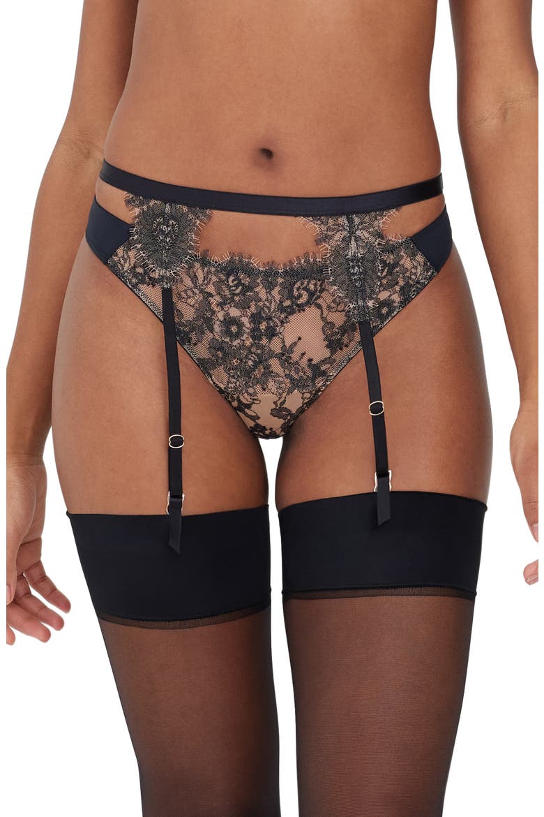 Entice Garter Belt, Main, color, BLACK/ NYLON