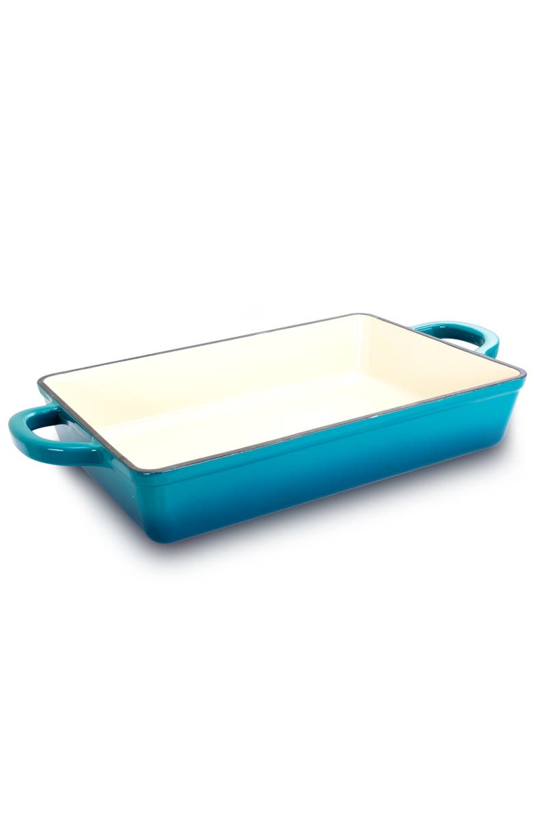 Crock-pot 13 in. Enameled Cast Iron Lasagna Pan, Main, color, Blue