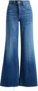 Good American Soft-Tech Good Waist Frayed High Waist Wide Leg Palazzo Jeans