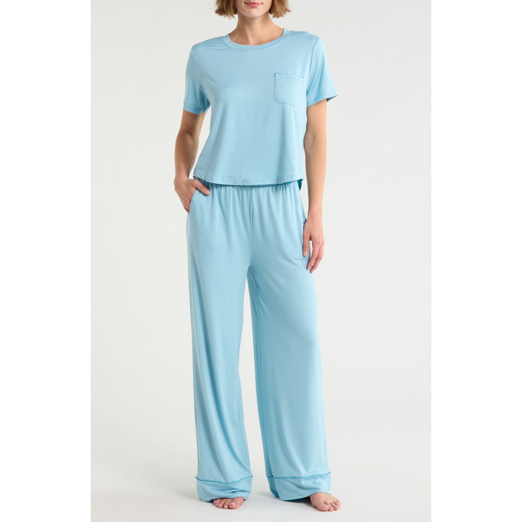 YOGALICIOUS Rebalance Boxy Crop Long Pajamas in Morning Dew at Nordstrom Rack, Size X-Large