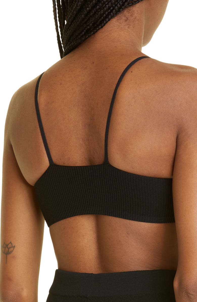 Jacquemus Scoop Neck Rib Bra Top, Alternate, color,