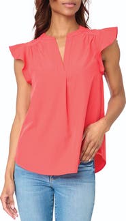 GIBSONLOOK Flutter Sleeve Top