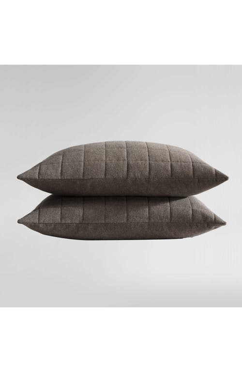 Calvin Klein Home Mélange Flannel Set Of 2 Pillow Shams In Brown
