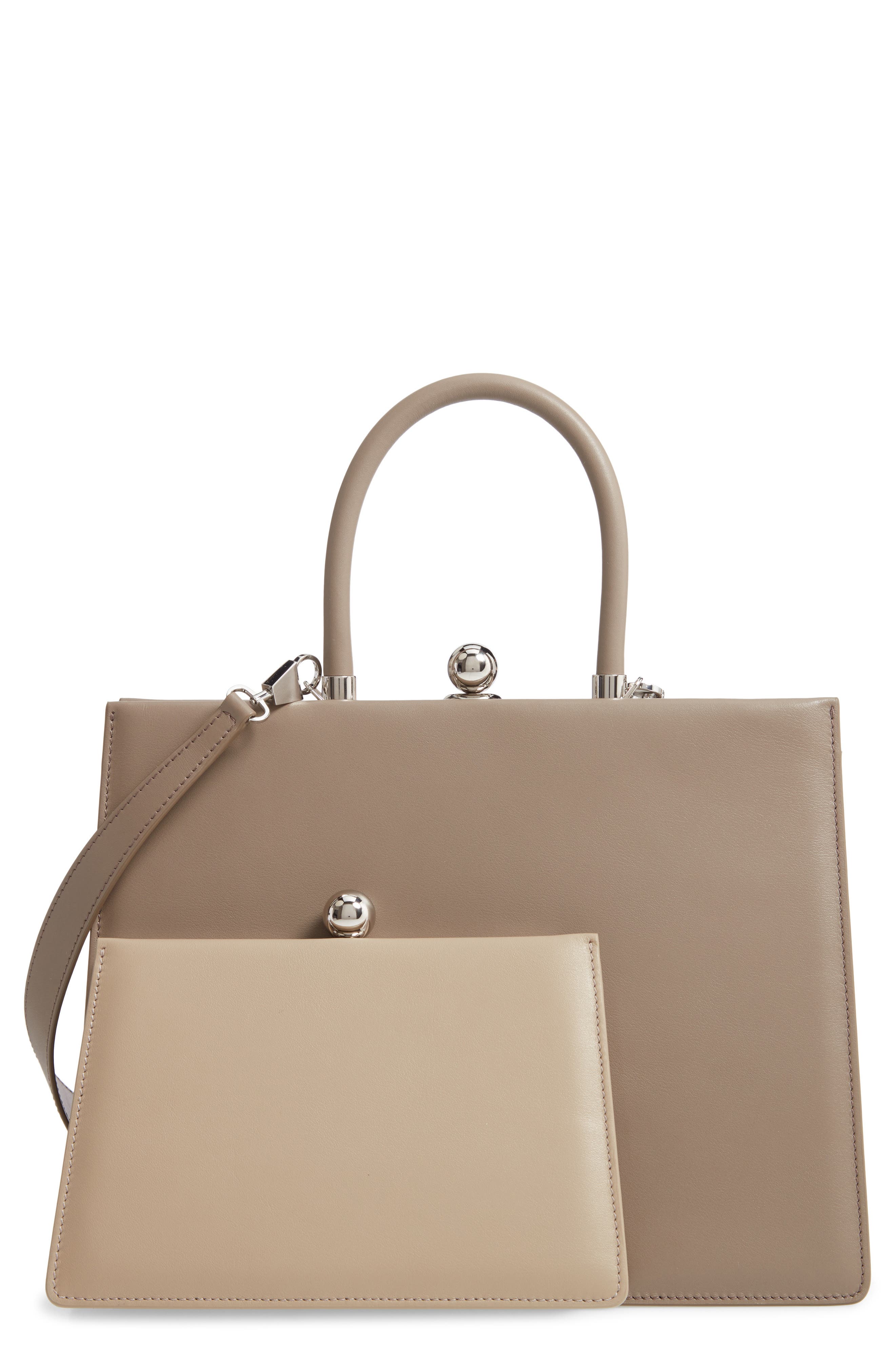 Ratio et Motus Twin Frame Leather Satchel, Main, color, 