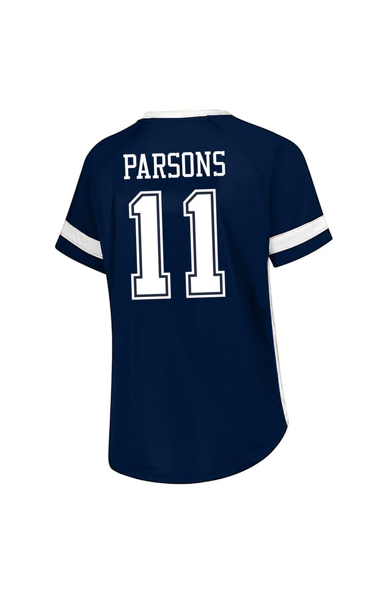FANATICS Women's Fanatics Micah Parsons Navy Dallas Cowboys Plus Size Name & Number Lace-Up T-Shirt, Alternate, color, 