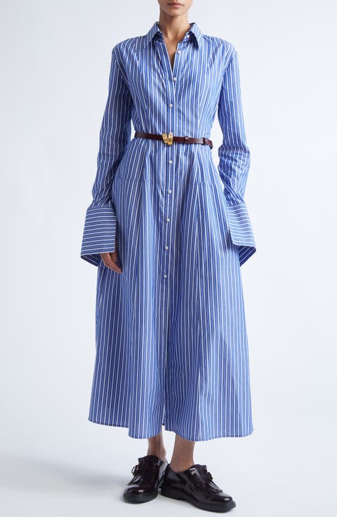 The Sammy Stripe Cotton Shirtdress