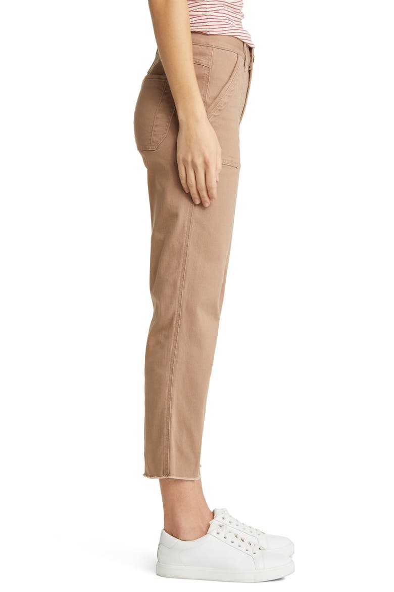 'Ab'Solution Patch Pocket High Waist Crop Straight Leg Pants (Nordstrom Exclusive), Alternate, color, PEANUT BUTTER