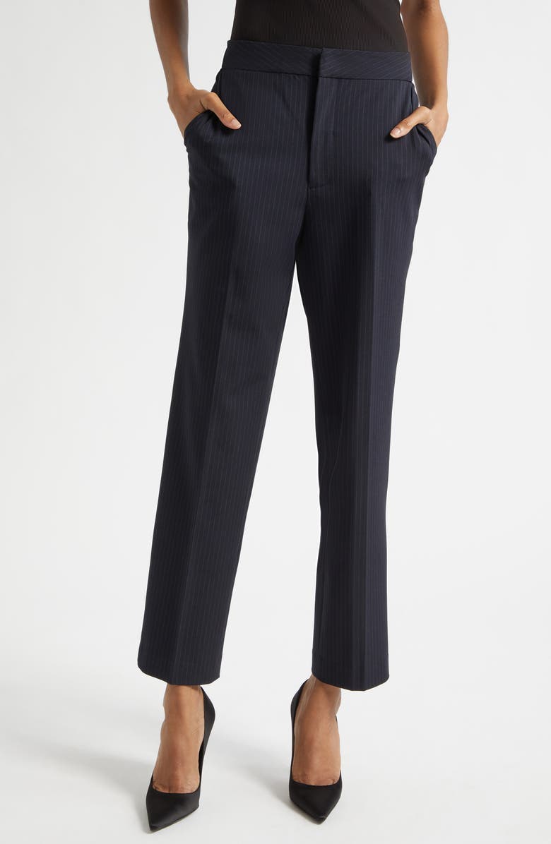 L'AGENCE Rebel Pinstripe Pants, Main, color, Midnight/ Ivory Pinstripe