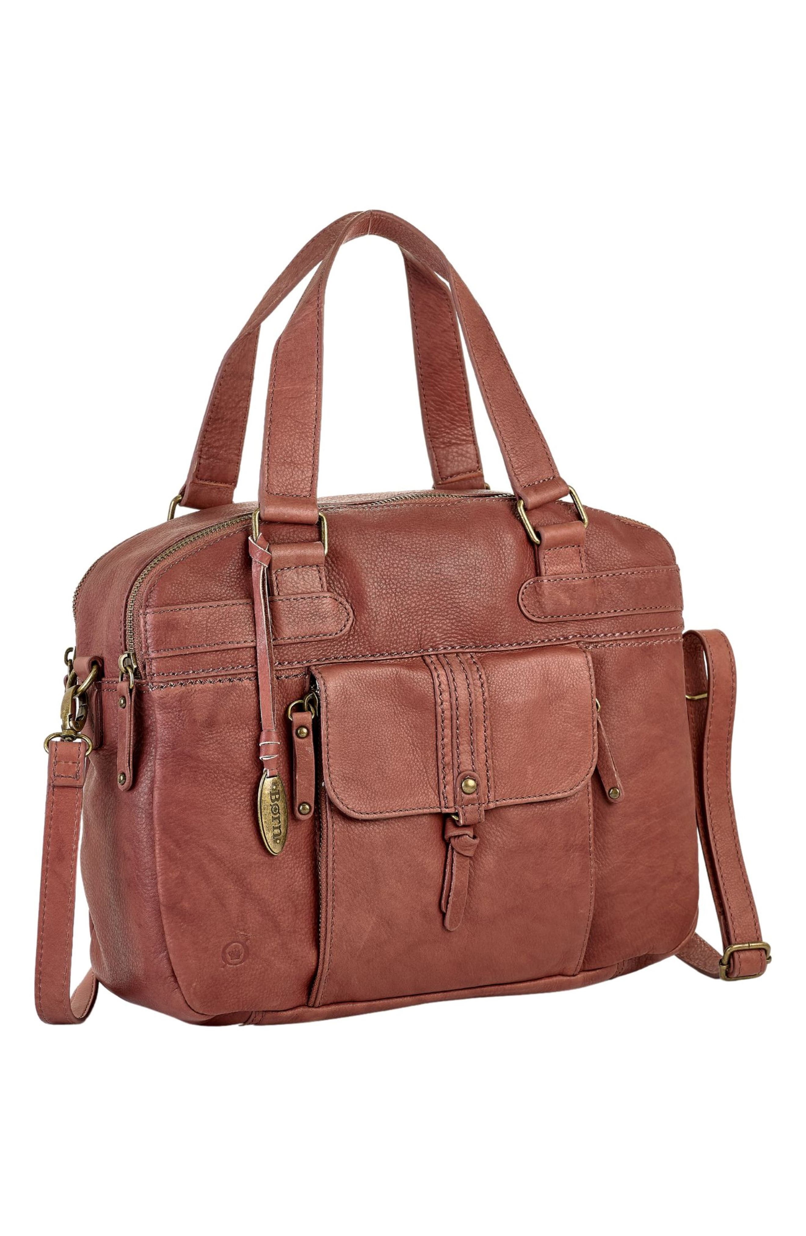 Børn Large Leather Organizer Satchel, Alternate, color, Saddle