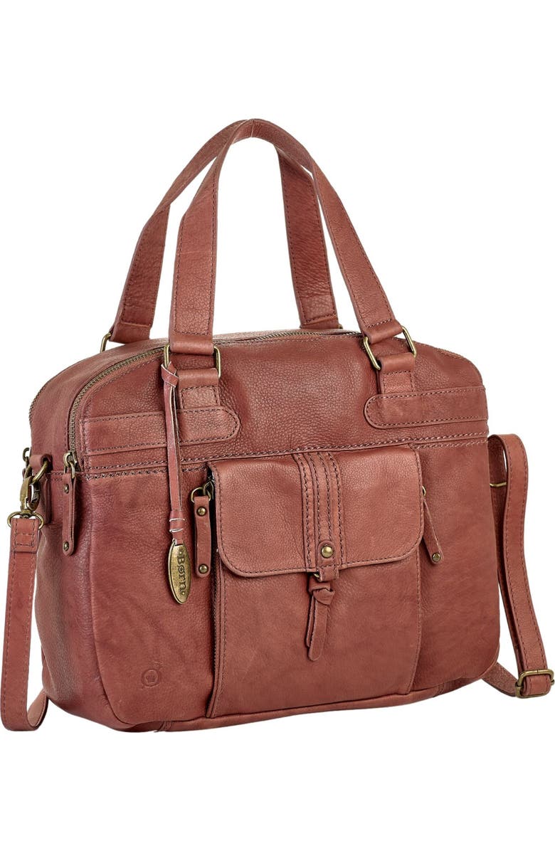 Børn Large Leather Organizer Satchel, Alternate, color, Saddle