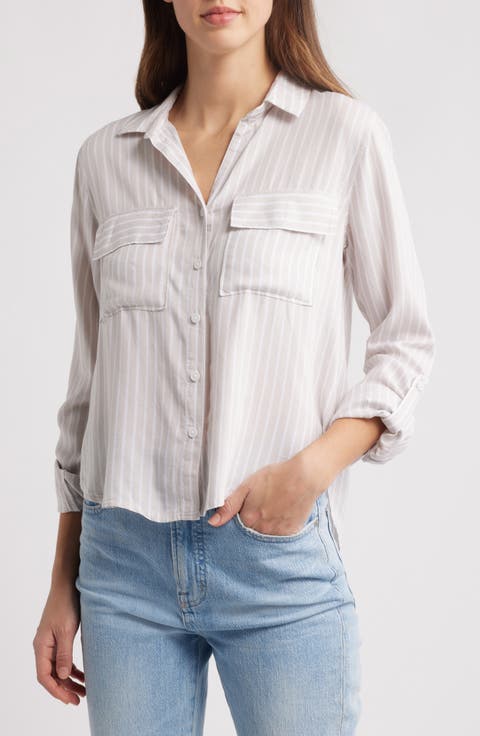 Fallon Crop Button-Up Shirt