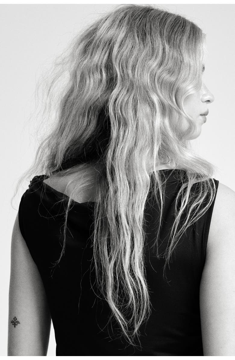 H&M Draped One-shoulder Dress, Alternate, color, Black