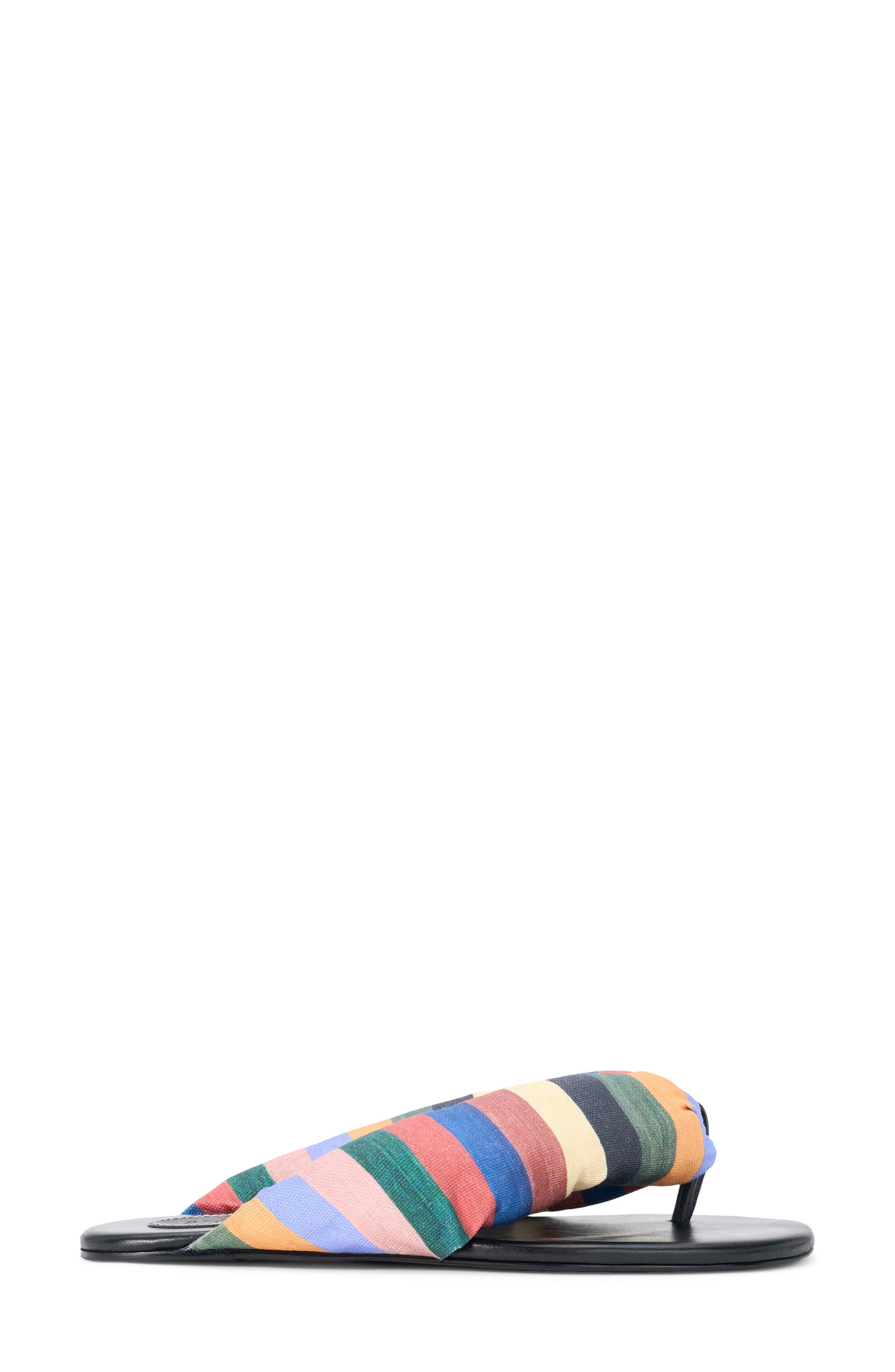 STAUD Juno Thong Sandal, Alternate, color, Artist Stripe