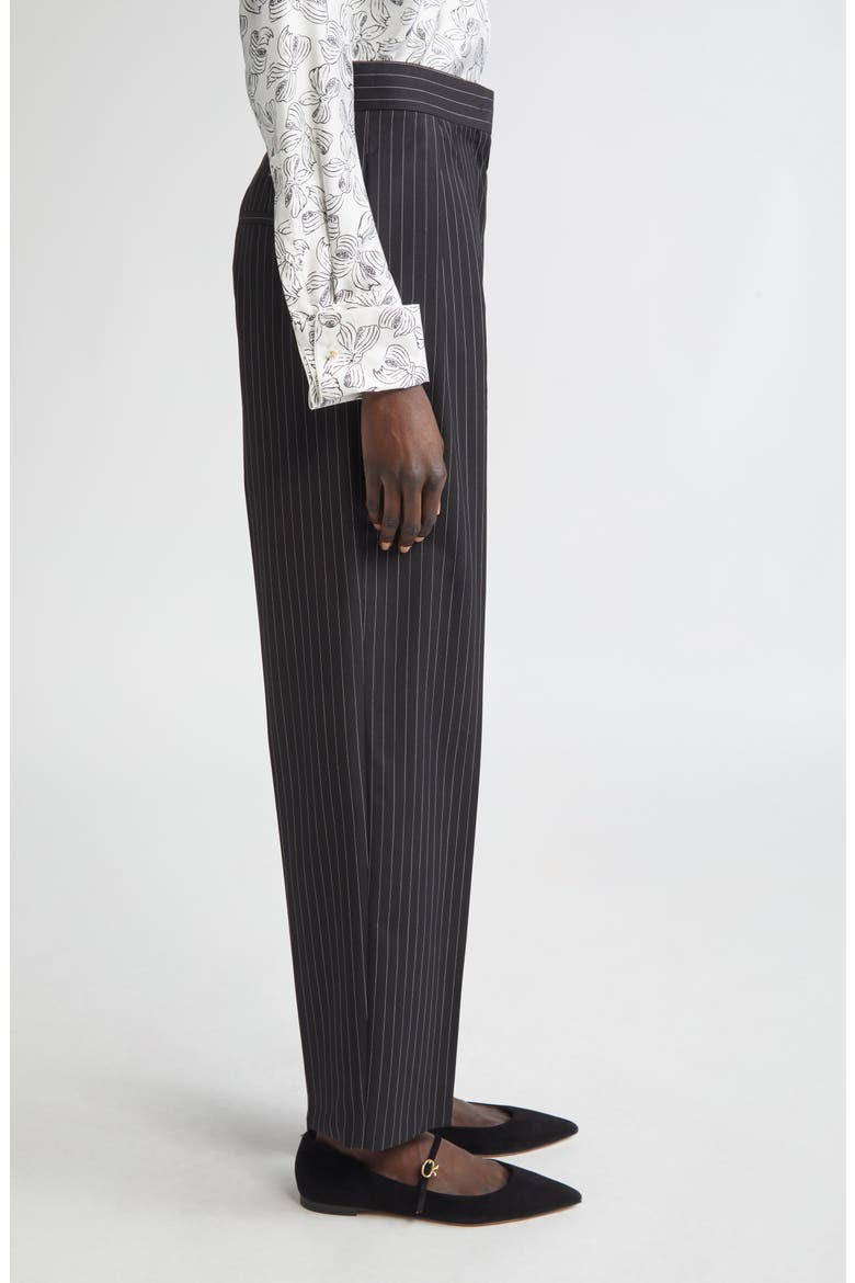 Sesamo Pinstripe Wool Straight Leg Pants, Alternate, color, BLACK/ WHITE