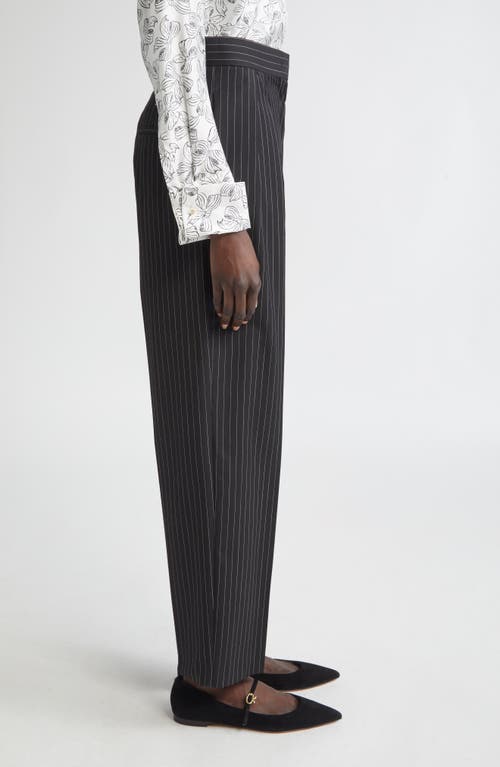 Max Mara Sesamo Pinstripe Wool Straight Leg Pants