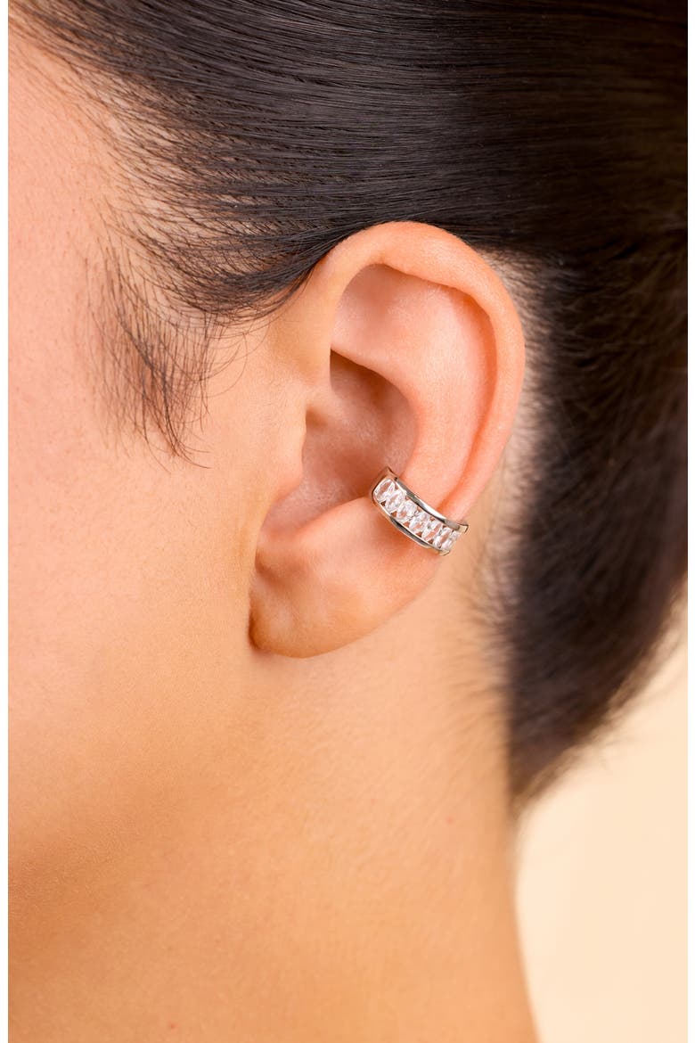 Set of 2 Mira Cubic Zirconia Ear Cuffs, Alternate, color, SILVER