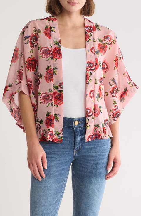 Rose Print Cardigan