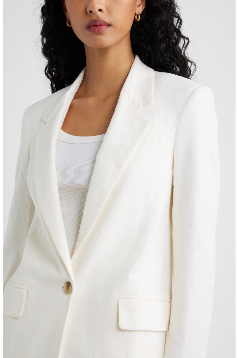 Everyday Linen Blend Blazer, Alternate, color, WHITE