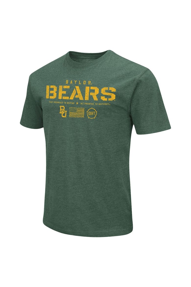 Men's Colosseum Green Baylor Bears OHT Military Appreciation Flag 2.0 T-Shirt, Alternate, color, Green