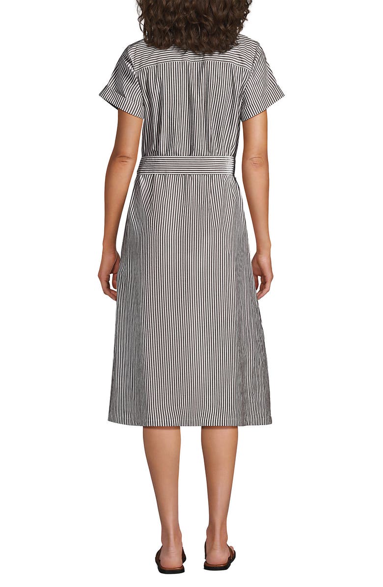 Lands' End Poplin Pintuck Detail Shirt Dress, Alternate, color, Rich Coffee Pinstripe