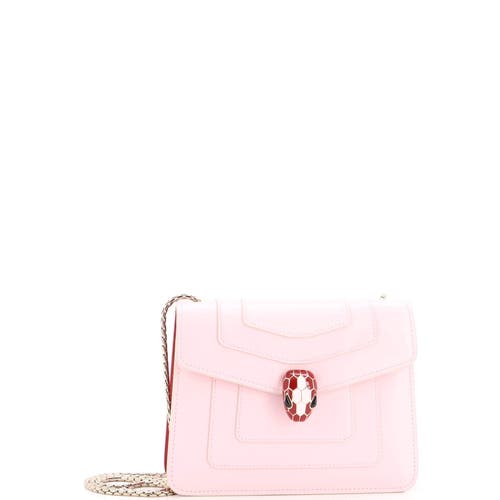 Pre-owned Bvlgari  Bvlgari Serpenti Forever Square Shoulder Bag Leather Small In Pink
