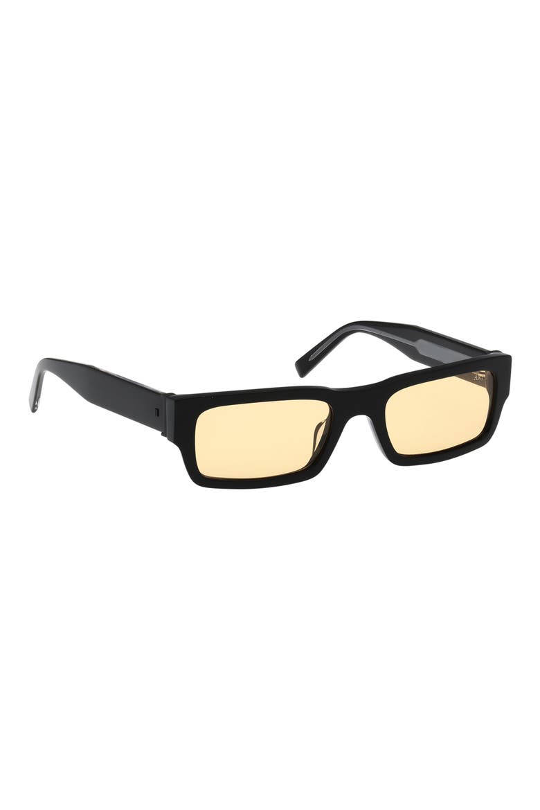 54mm Rectangular Sunglasses, Alternate, color, SHINY BLACK / BROWN