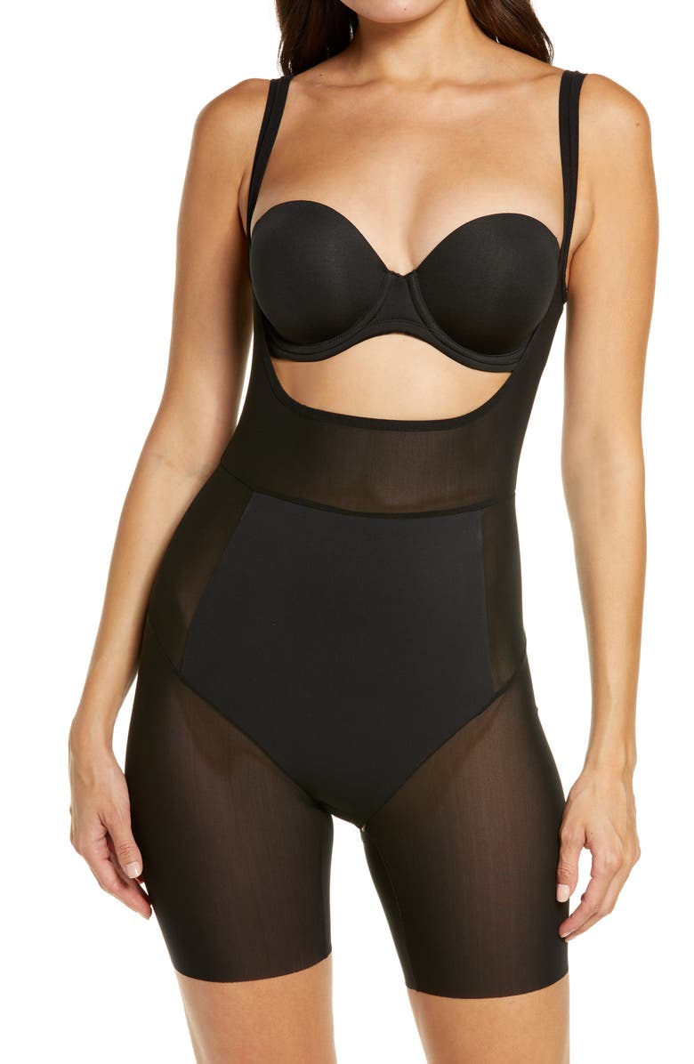 ITEM m6 Power Mesh Open Bust Shape Bodysuit, Main, color, 