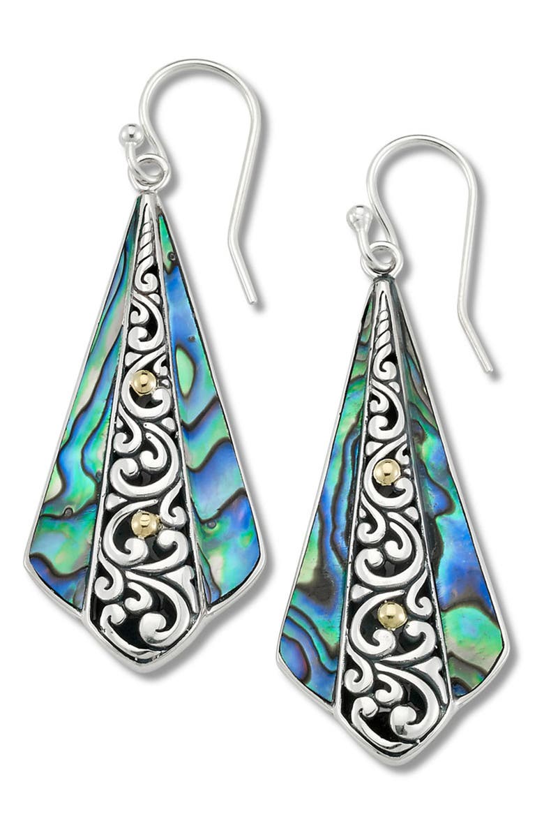 SAMUEL B. 18K Gold & Sterling Silver Abalone Drop Earrings, Main, color, 