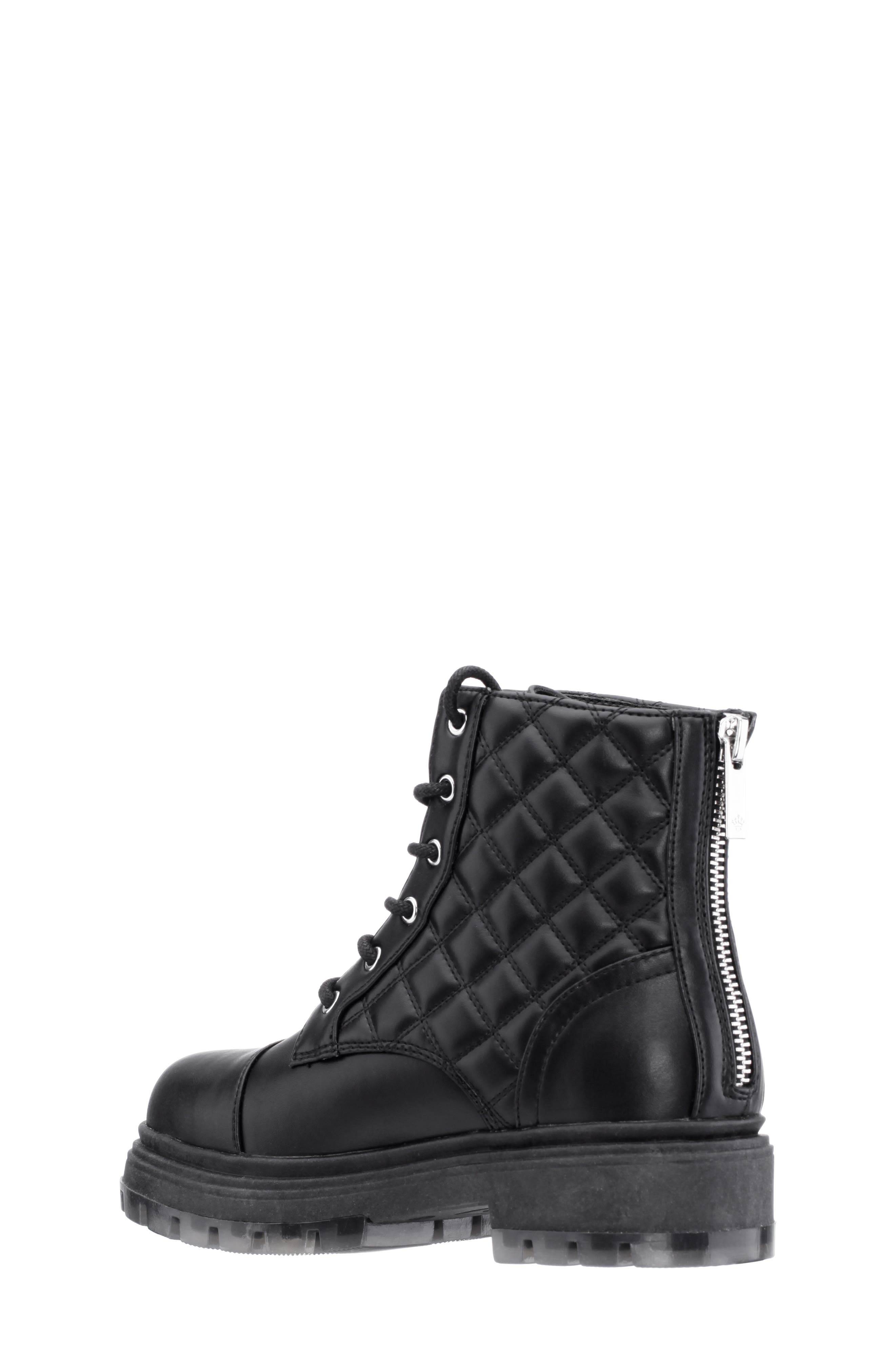 Nina Kids' Diana Combat Boot, Alternate, color, Black Smooth