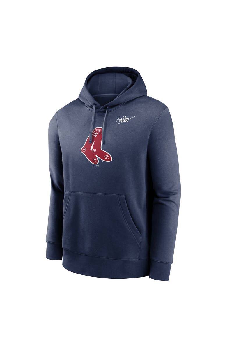 Nike Men's Nike Navy Boston Red Sox Cooperstown Collection Logo Club Pullover Hoodie, Alternate, color, 
