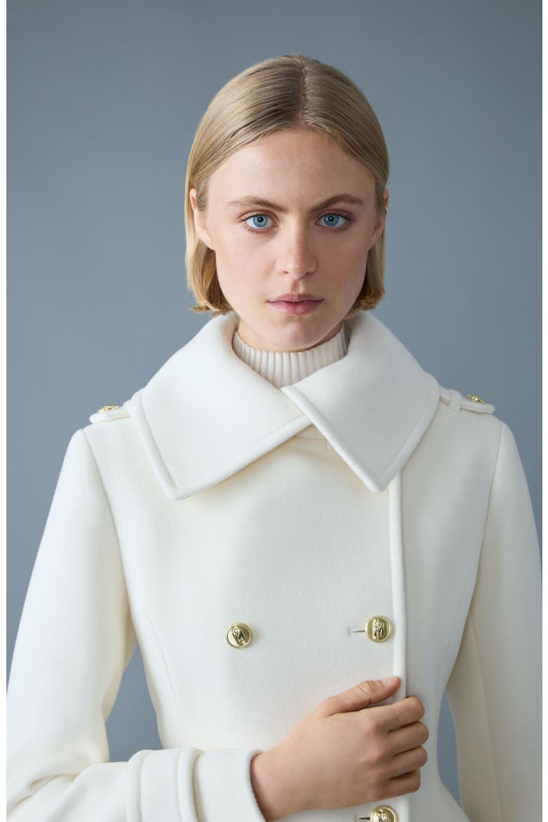 Elodie Double Breasted Military Maxi Coat, Alternate, color, CREAM