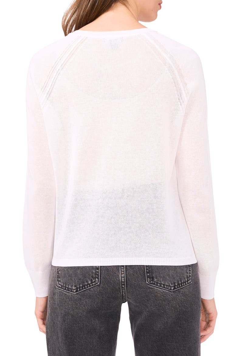 Crewneck Raglan Sleeve Sweater, Alternate, color, BRIGHT WHITE