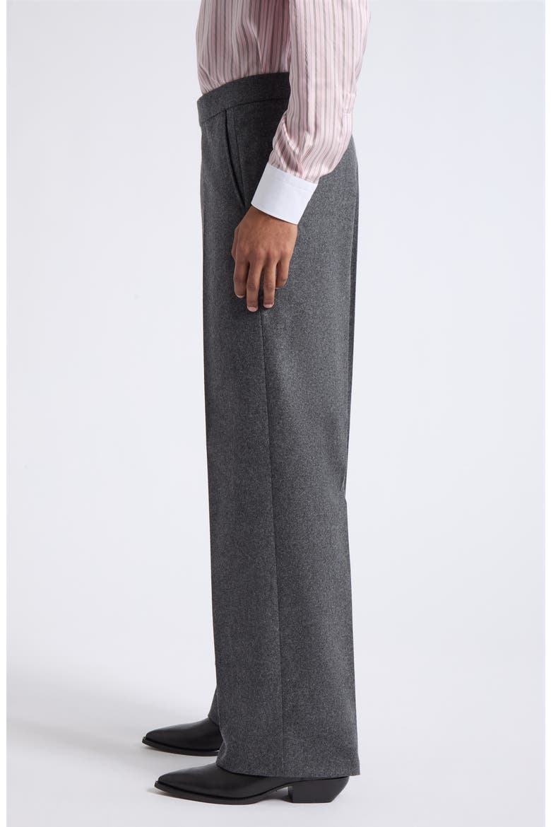 Flat Front Wool & Cashmere Felt Trousers, Alternate, color, GREY