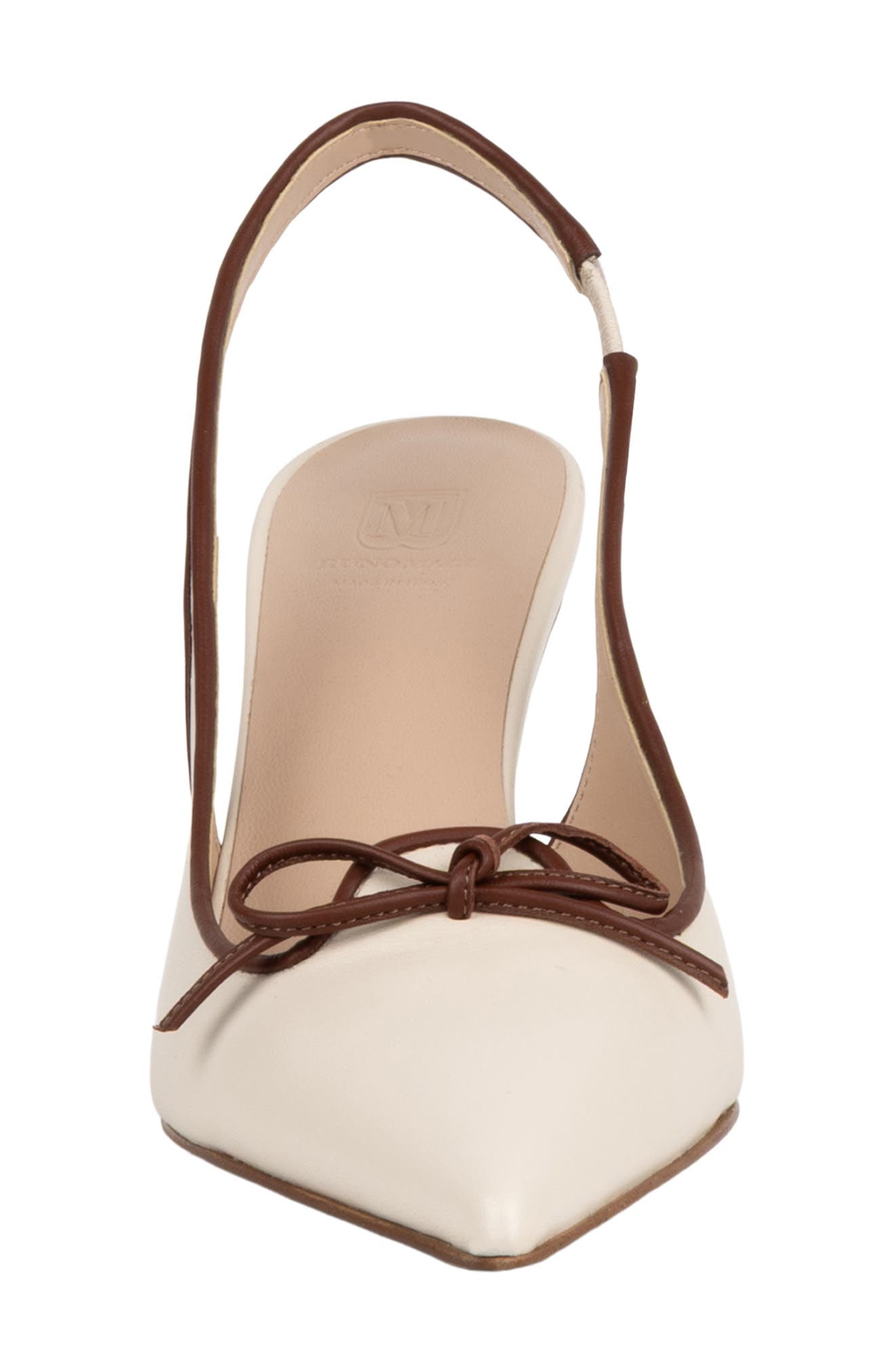 Pastel Leather Slingback Pump, Alternate, color, BONE/ CARAMEL NAPPA