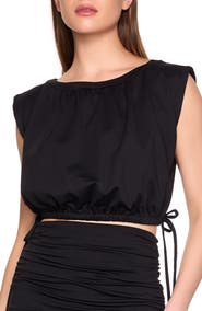 Susana Monaco Drawstring Waist Crop Top