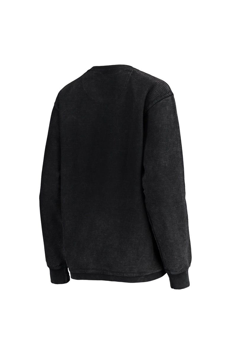 PRESSBOX Women's Pressbox Black Colorado Buffaloes Comfy Cord Vintage Wash Basic Arch Pullover Sweatshirt, Alternate, color, Black