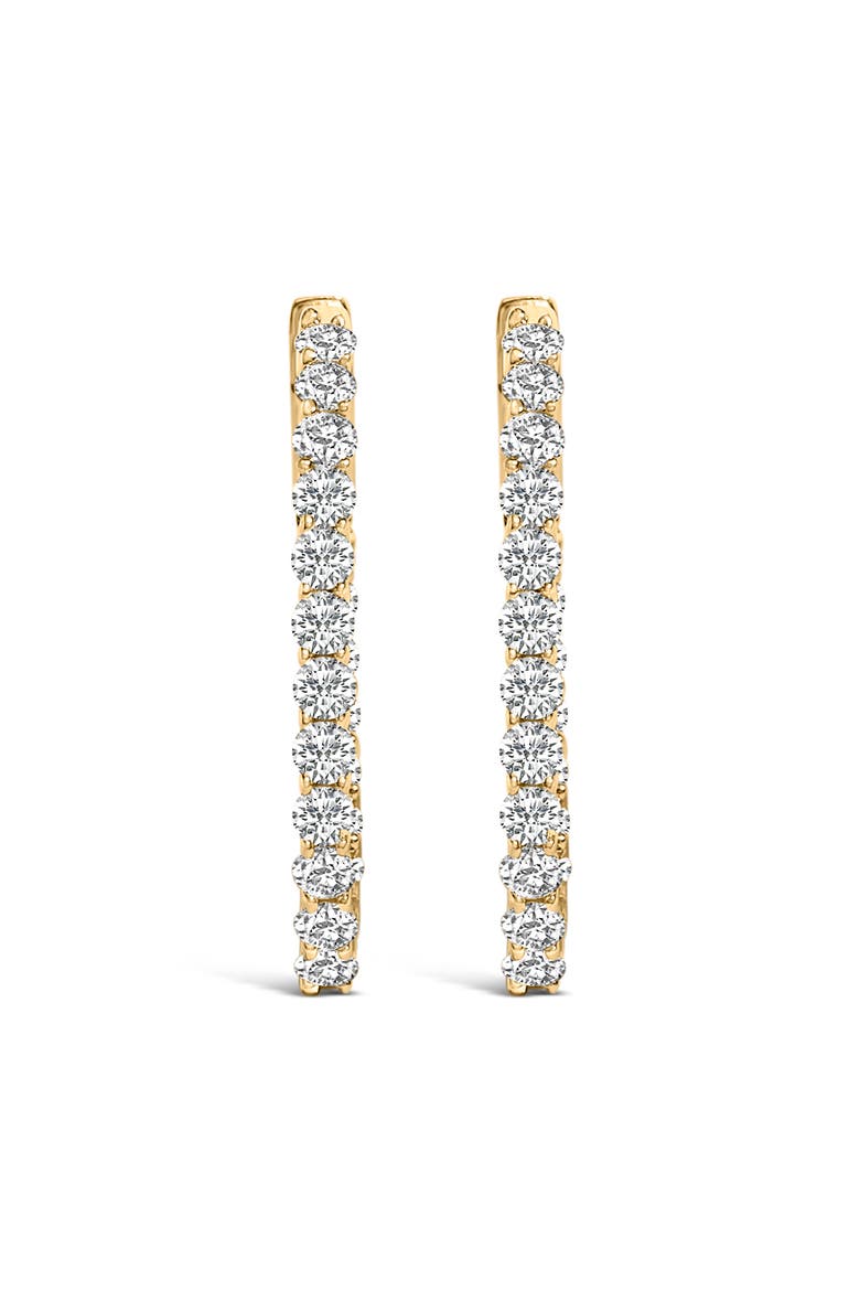 14K Gold 1.0 Cttw Oval Lab Grown Diamond Hoop Earrings, Main, color, Yellow