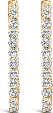 Haus of Brilliance 14K Gold 1.0 Cttw Oval Lab Grown Diamond Hoop Earrings