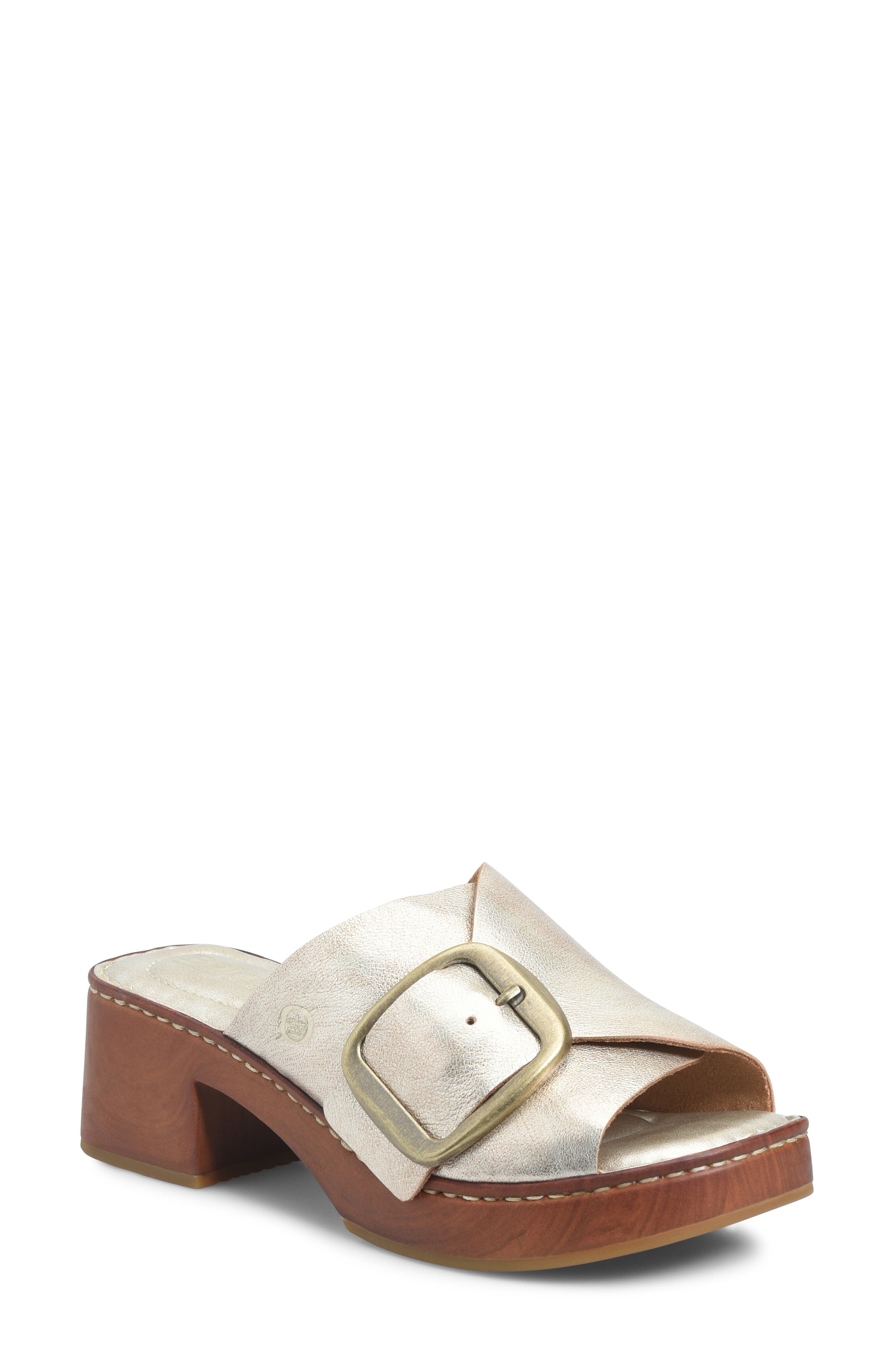 Børn Bangle Platform Slide Sandal, Main, color, Light Gold Metallic
