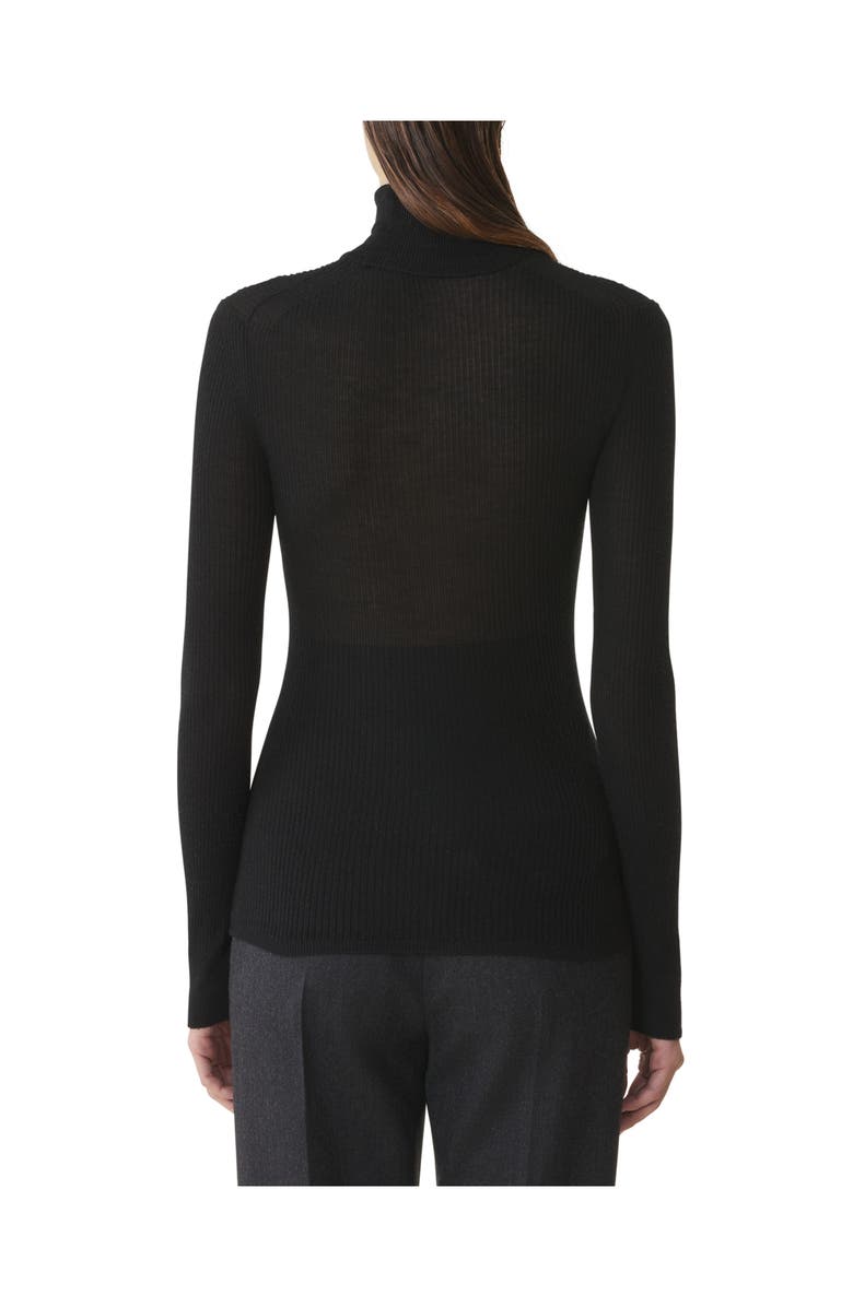 Lanvin Merino Wool And Silk Turtleneck Sweater, Alternate, color, Noir