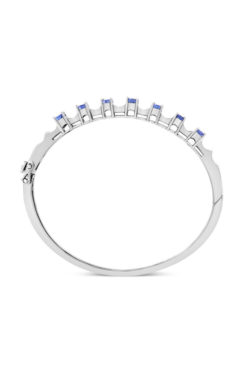 Haus of Brilliance 14K White Gold Blue Tanzanite and 1/4 Cttw Diamond Bangle, Alternate, color, White