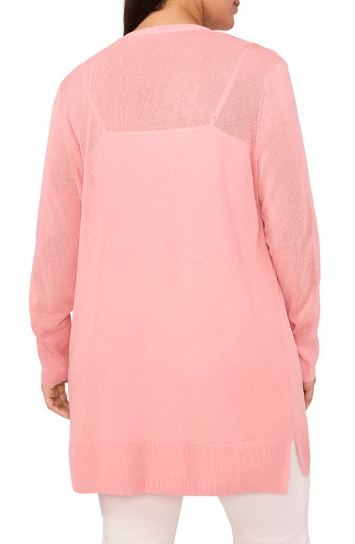Halogenr Halogen(r) Side Slit Linen Blend Cardigan In Bridal Rose