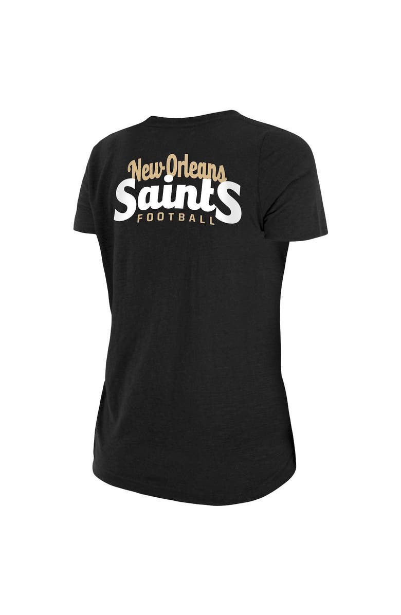 New Era Women's New Era Black New Orleans Saints Slub T-Shirt with Front Twist Knot, Alternate, color, 