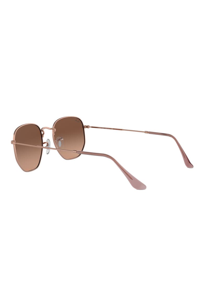 54mm Gradient Hexagonal Sunglasses, Alternate, color, COPPER