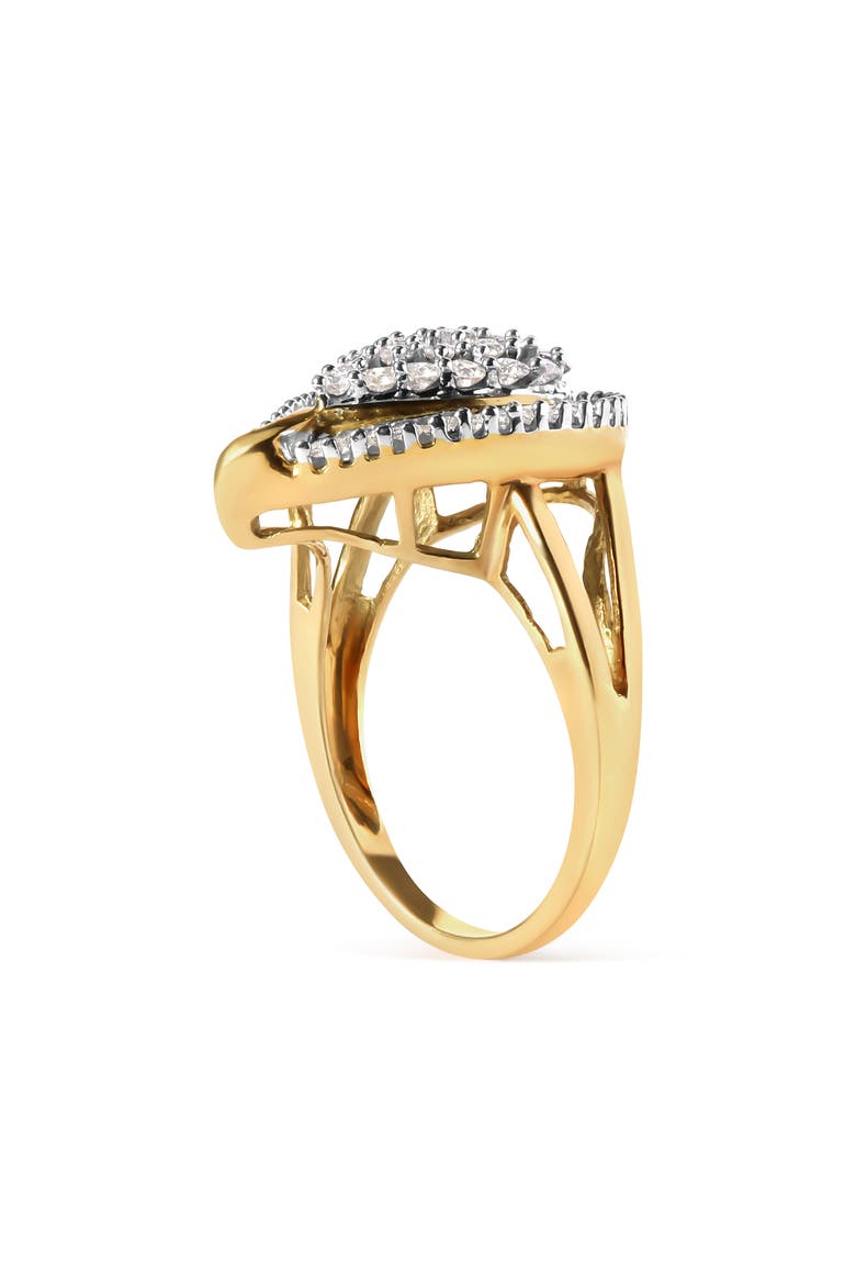 10K Yellow Gold 1 Cttw Diamond Ballerina Cluster Ring, Alternate, color, Yellow