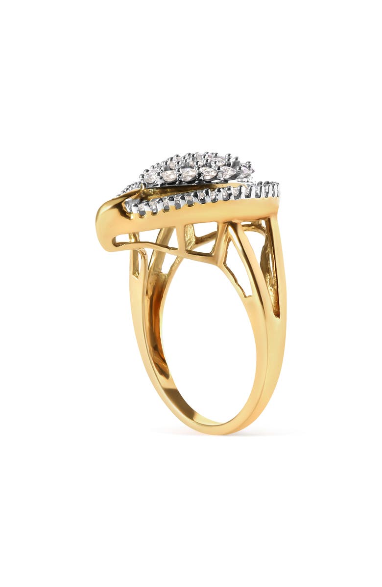 Haus of Brilliance 10K Yellow Gold 1 Cttw Diamond Ballerina Cluster Ring, Alternate, color, Yellow