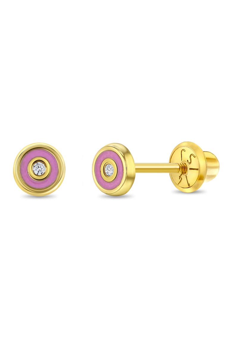 14k Pink Donut Earrings, Main, color, Pink