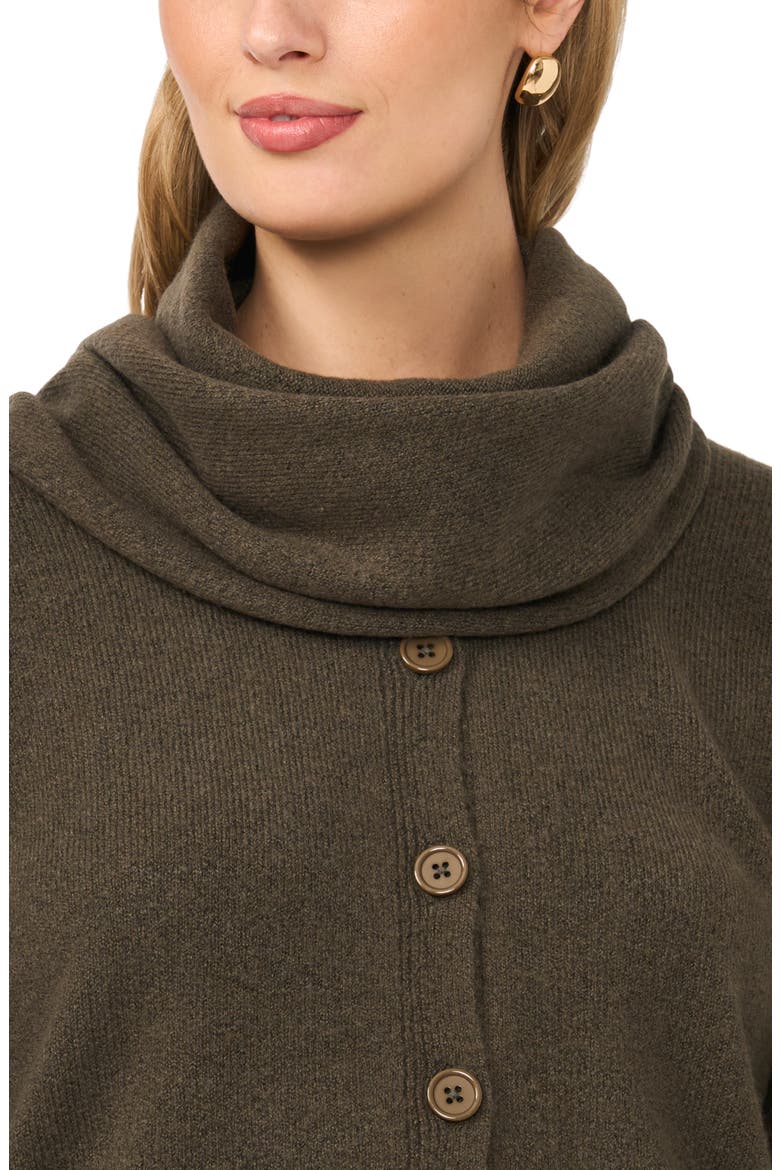Cardigan with Detachable Scarf, Alternate, color, BELUGA GREY
