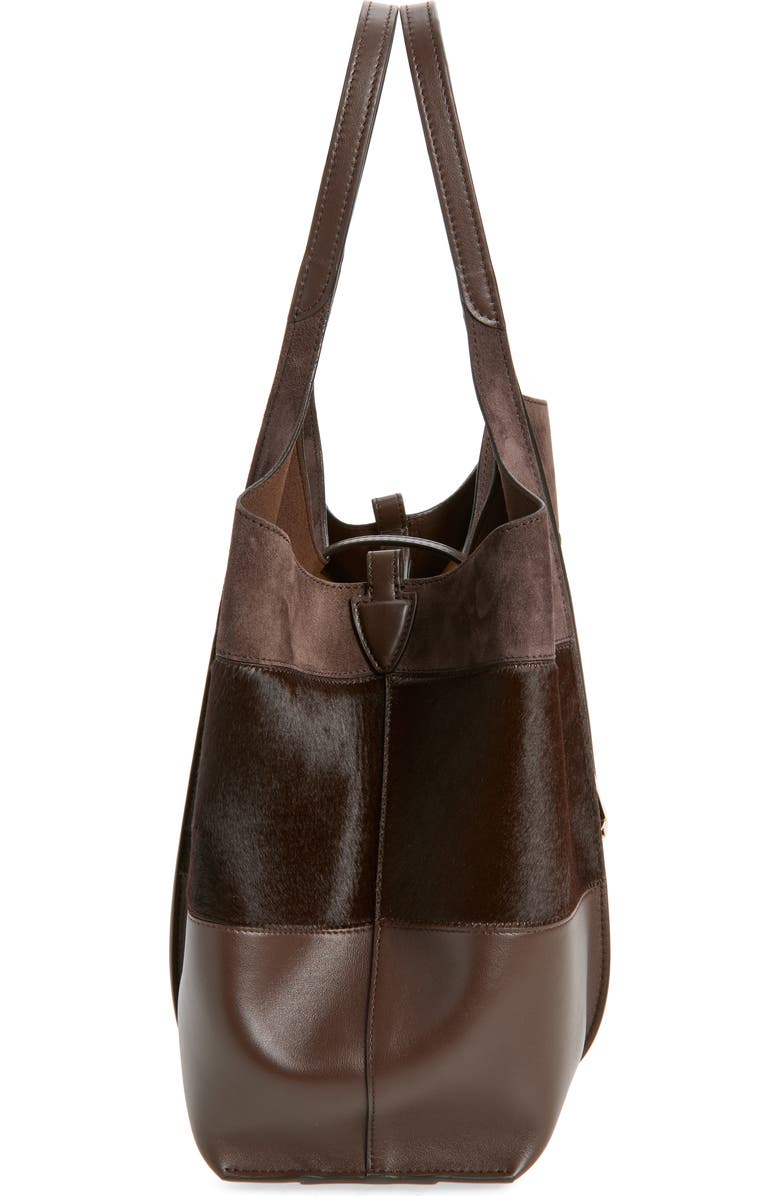 Tod's Medium TSB Suede & Genuine Calf Hair Tote, Alternate, color, Marr Rock/ Caffe/ Marr Afr